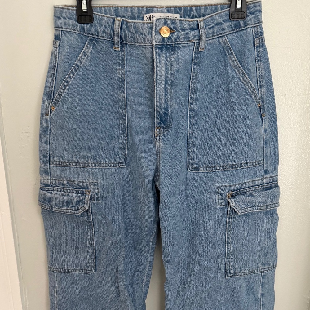 Zara denim cargo pants